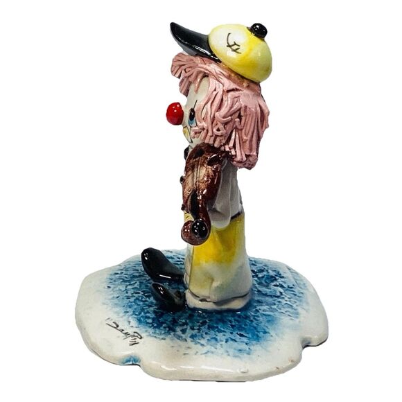 Vintage Signed ZamPiva Art Pottery Spagetti Musician Clown Italy 3.75 - Picture 6 of 7